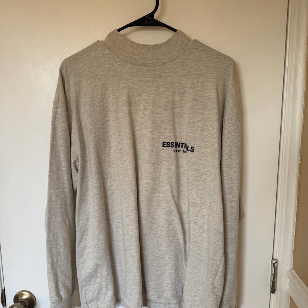 Essentials Light Gray Crew Neck Sweater